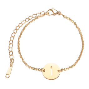 Alphabet Bracelet Gold Plated - Letter I