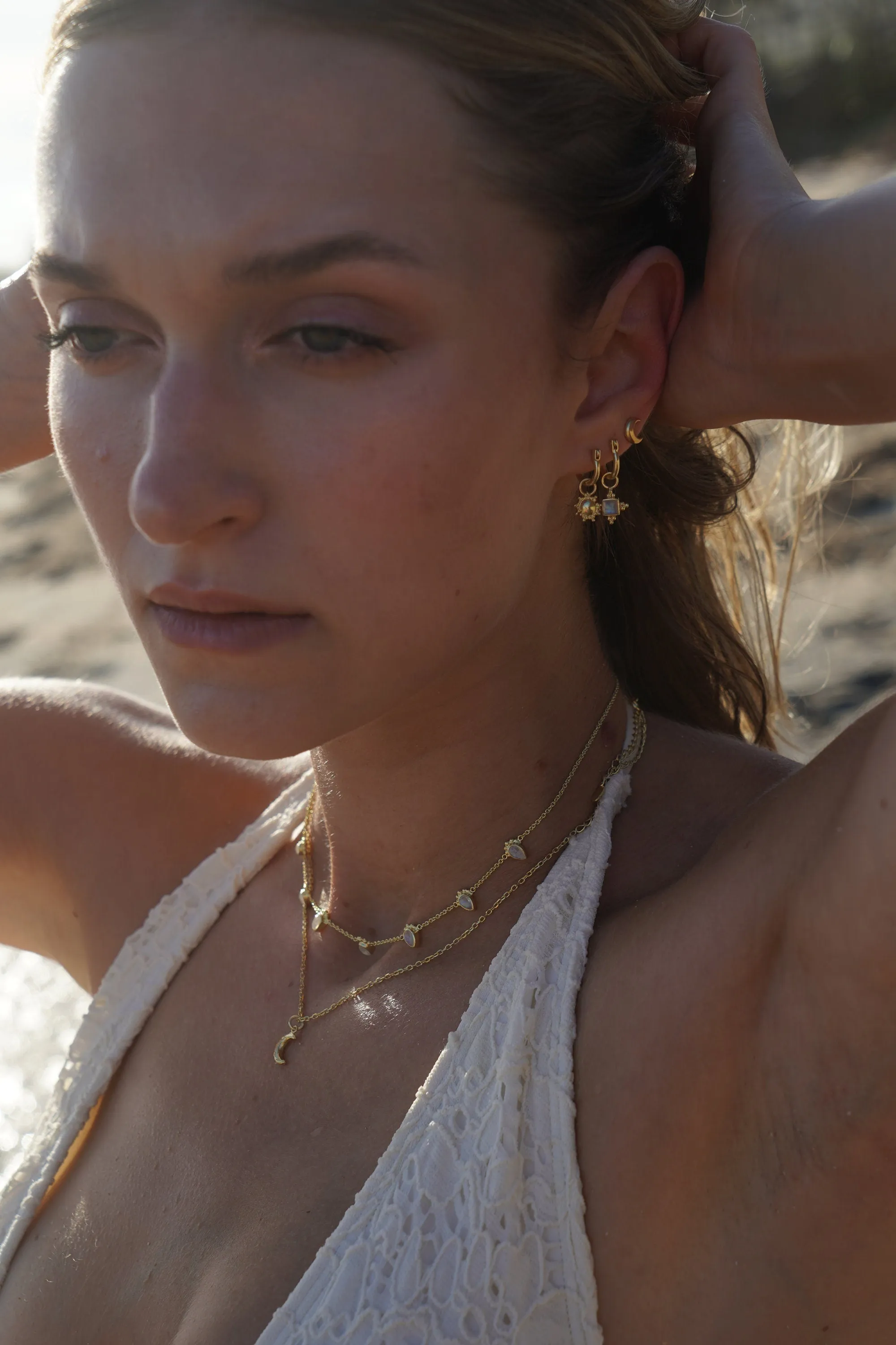 Amaya 14K Gold Vermeil Rainbow Moonstone Necklace