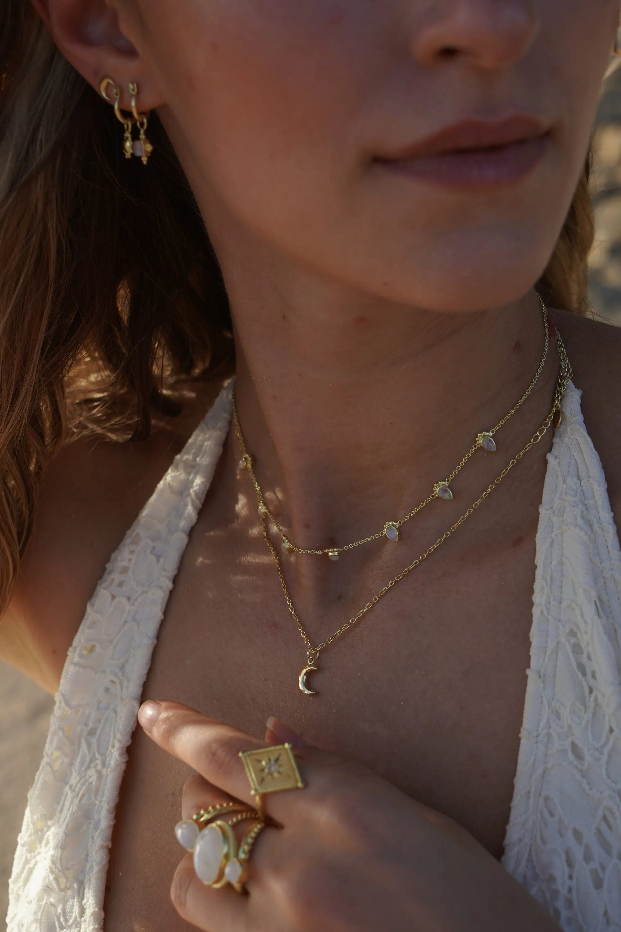 Amaya 14K Gold Vermeil Rainbow Moonstone Necklace