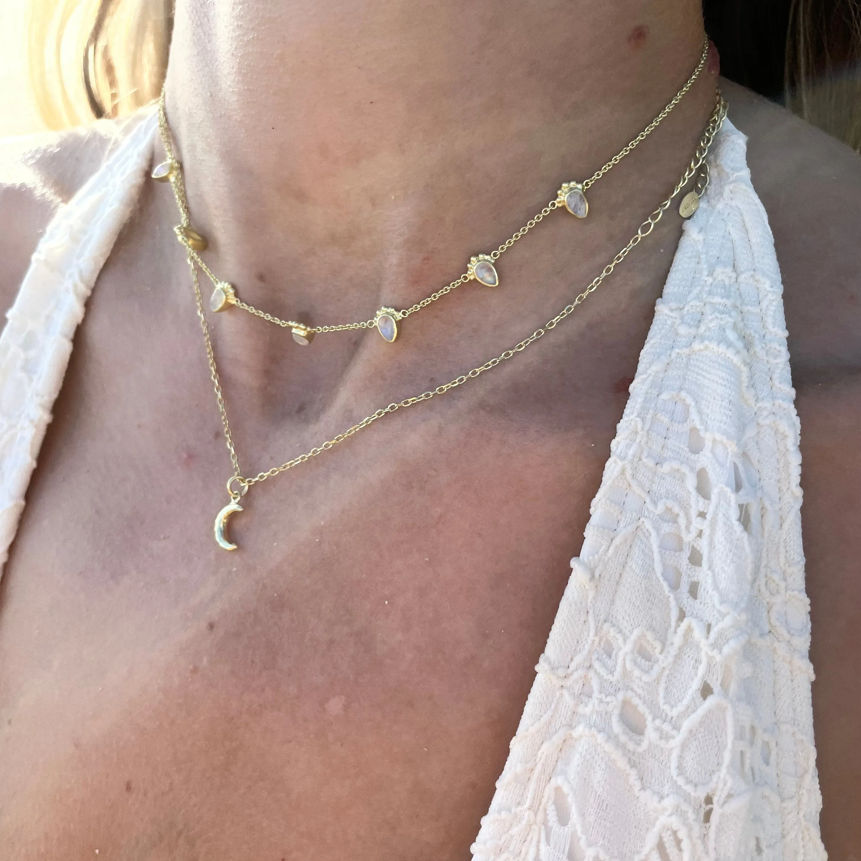 Amaya 14K Gold Vermeil Rainbow Moonstone Necklace