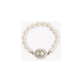 Amaya Large Pearl Bracelet Platinum/Creamrose Pearl