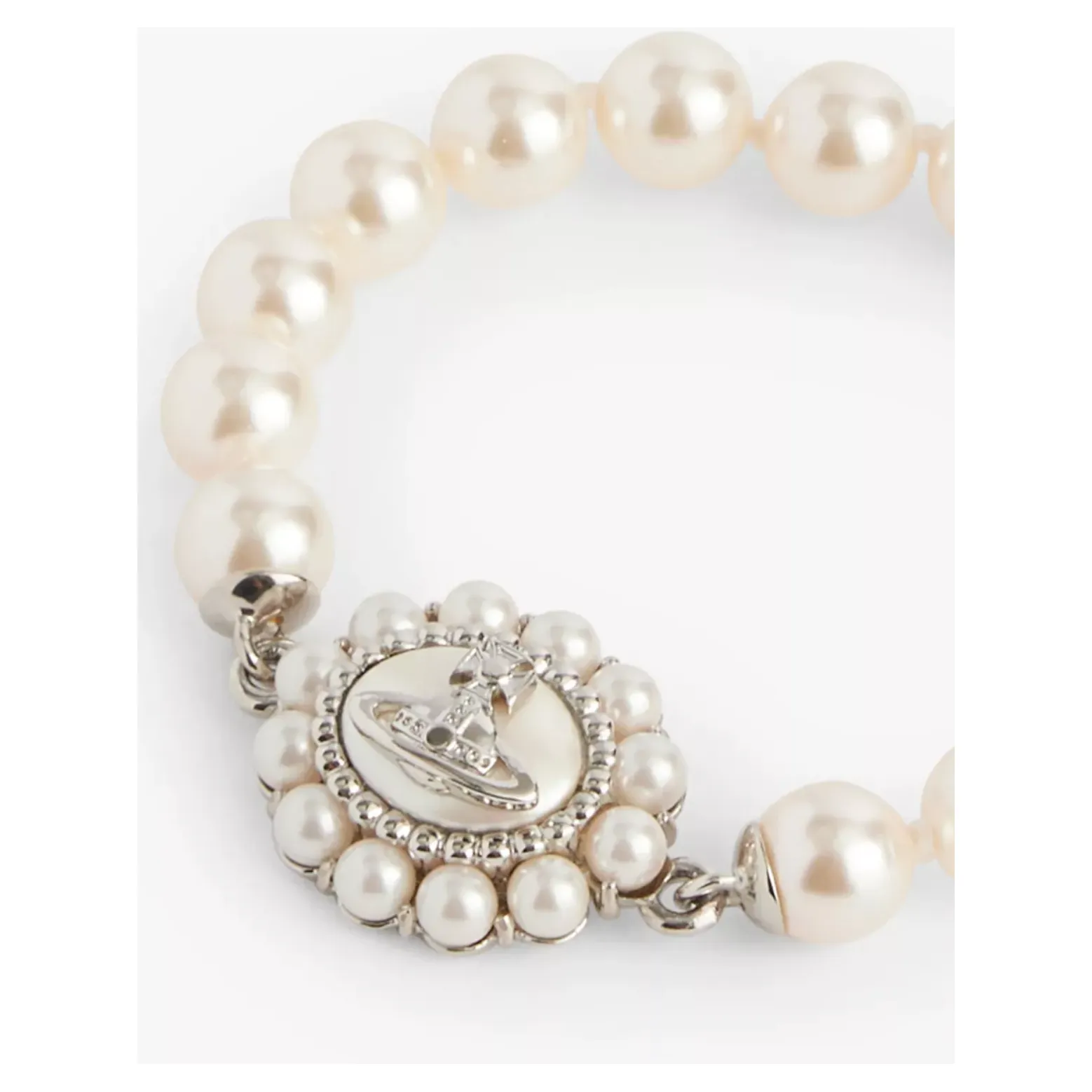 Amaya Large Pearl Bracelet Platinum/Creamrose Pearl