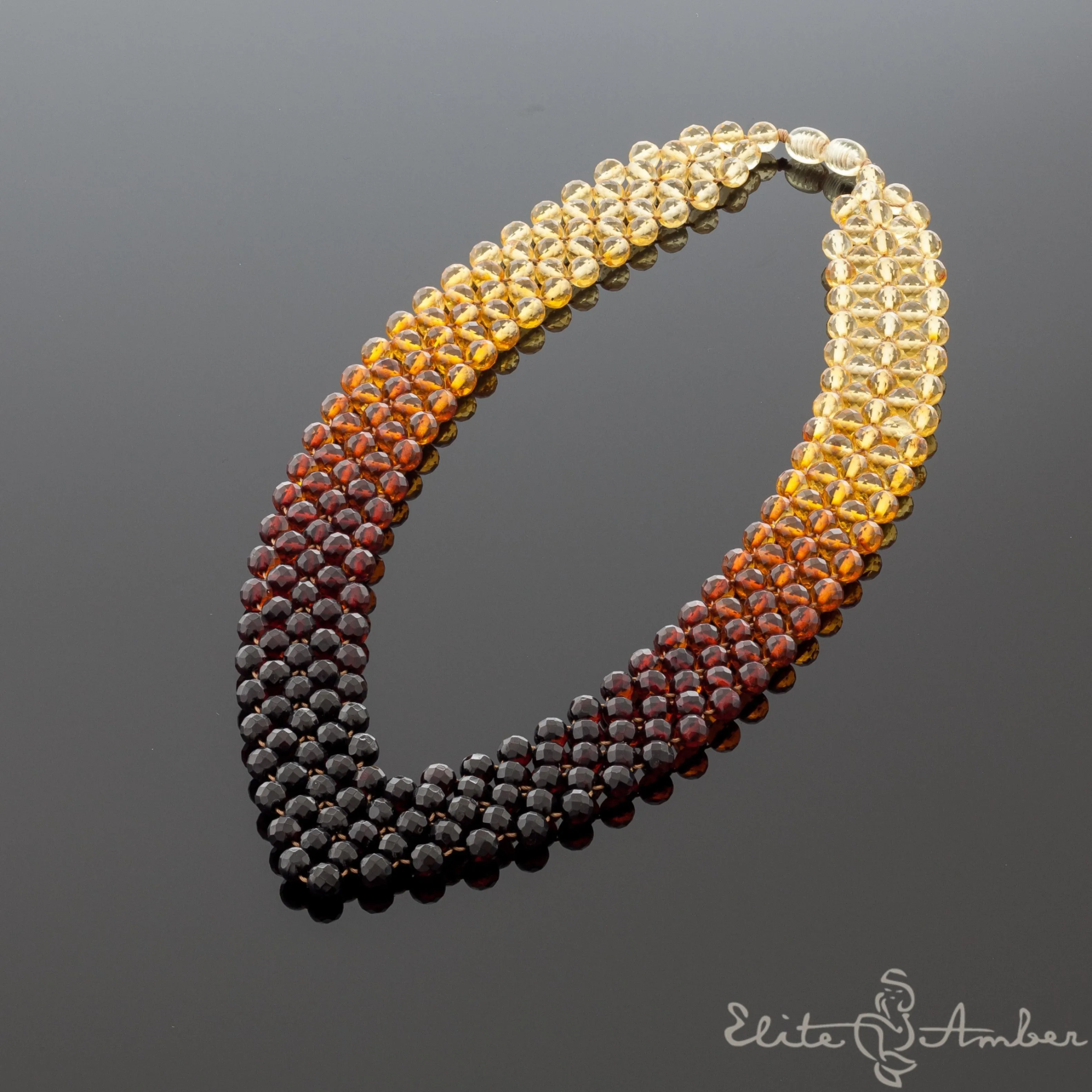 Amber necklace "Princess rainbow"