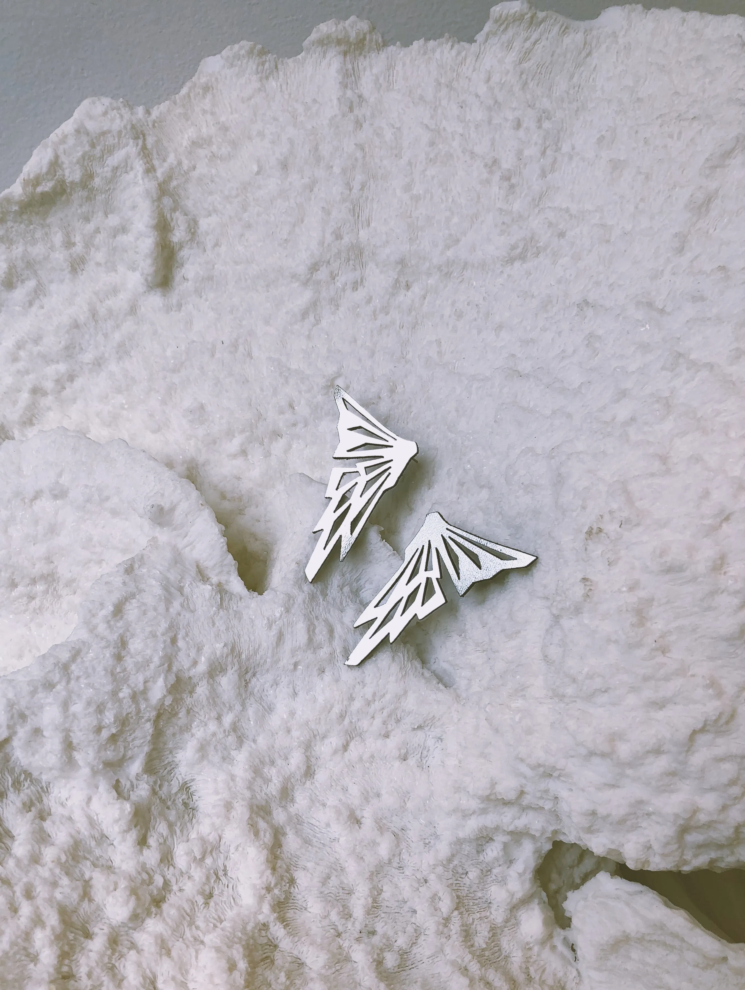 Amber Stud Earrings Silver