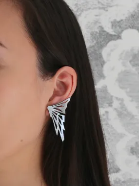 Amber Stud Earrings Silver