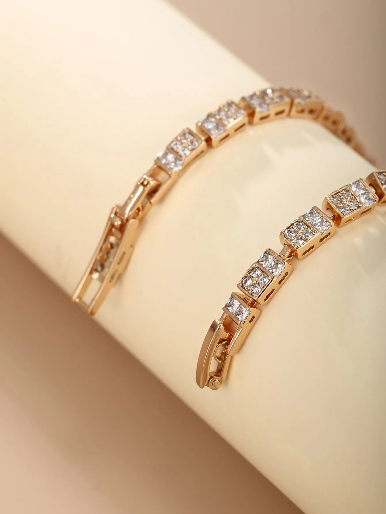 American cross-border new metal style light luxury zirconium bracelet