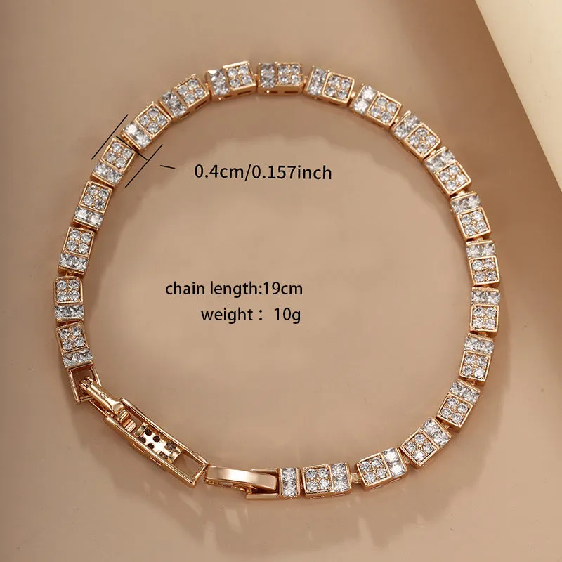 American cross-border new metal style light luxury zirconium bracelet