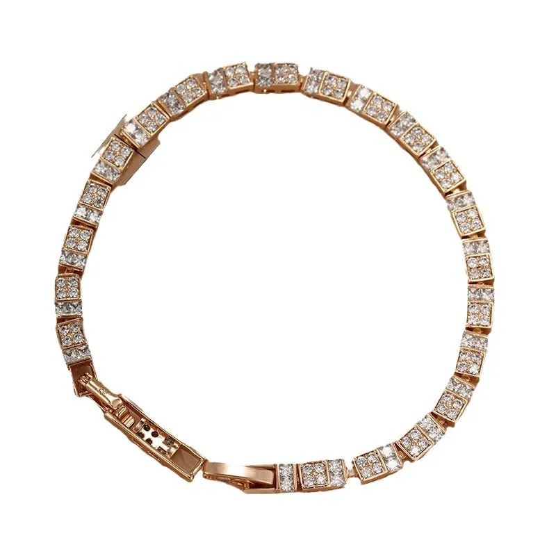 American cross-border new metal style light luxury zirconium bracelet
