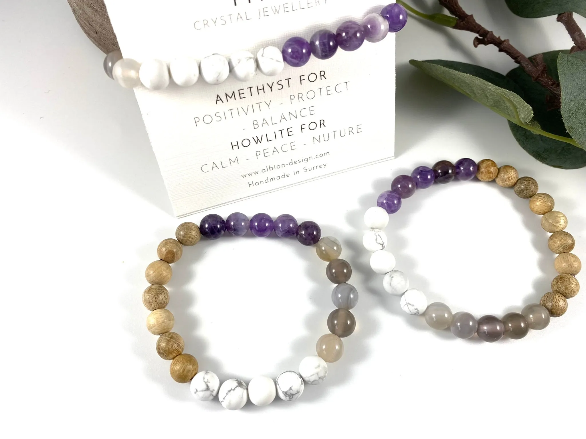 Amethyst and Howlite Diffuser Bracelet