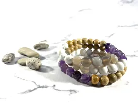 Amethyst and Howlite Diffuser Bracelet