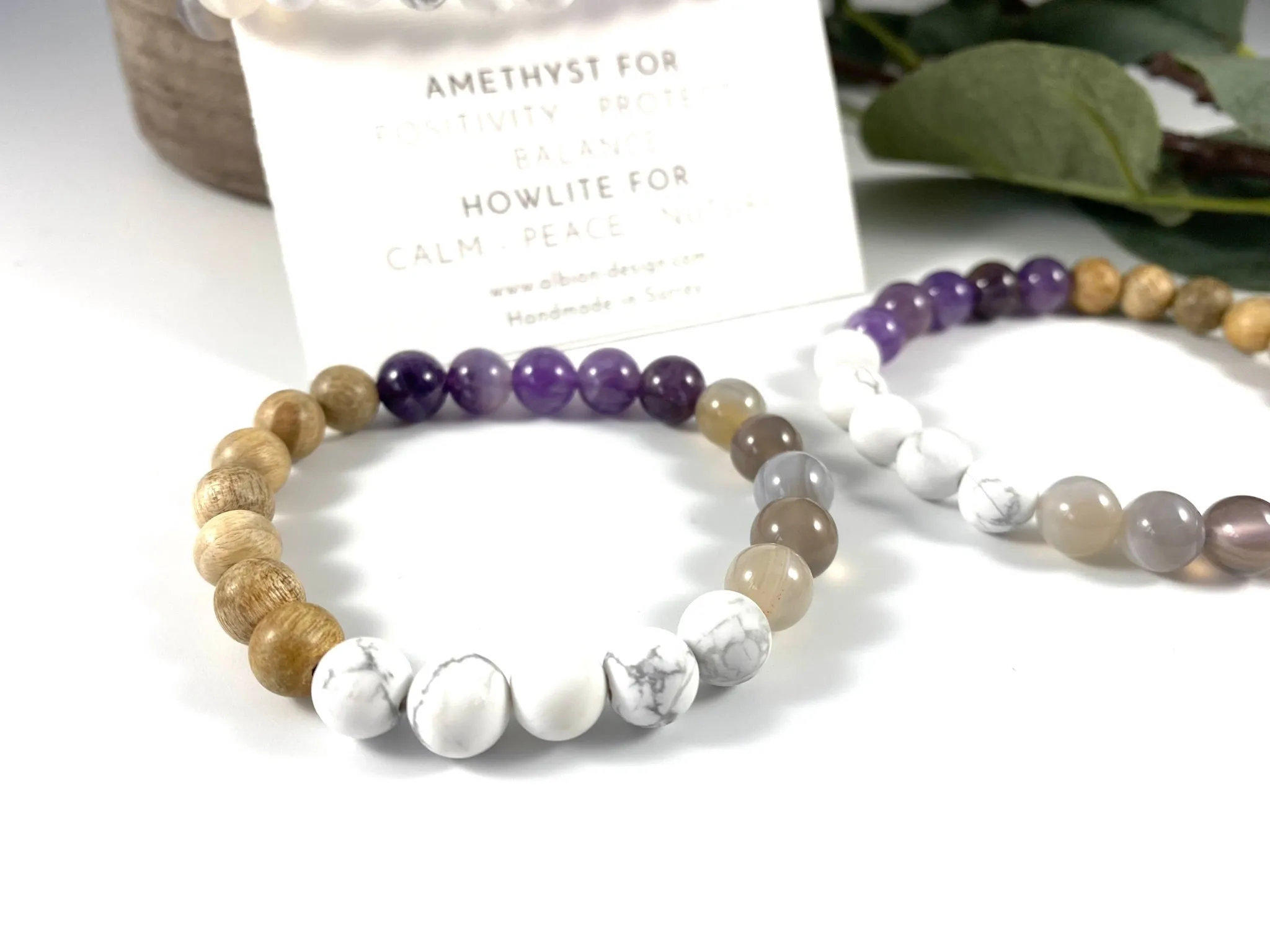 Amethyst and Howlite Diffuser Bracelet