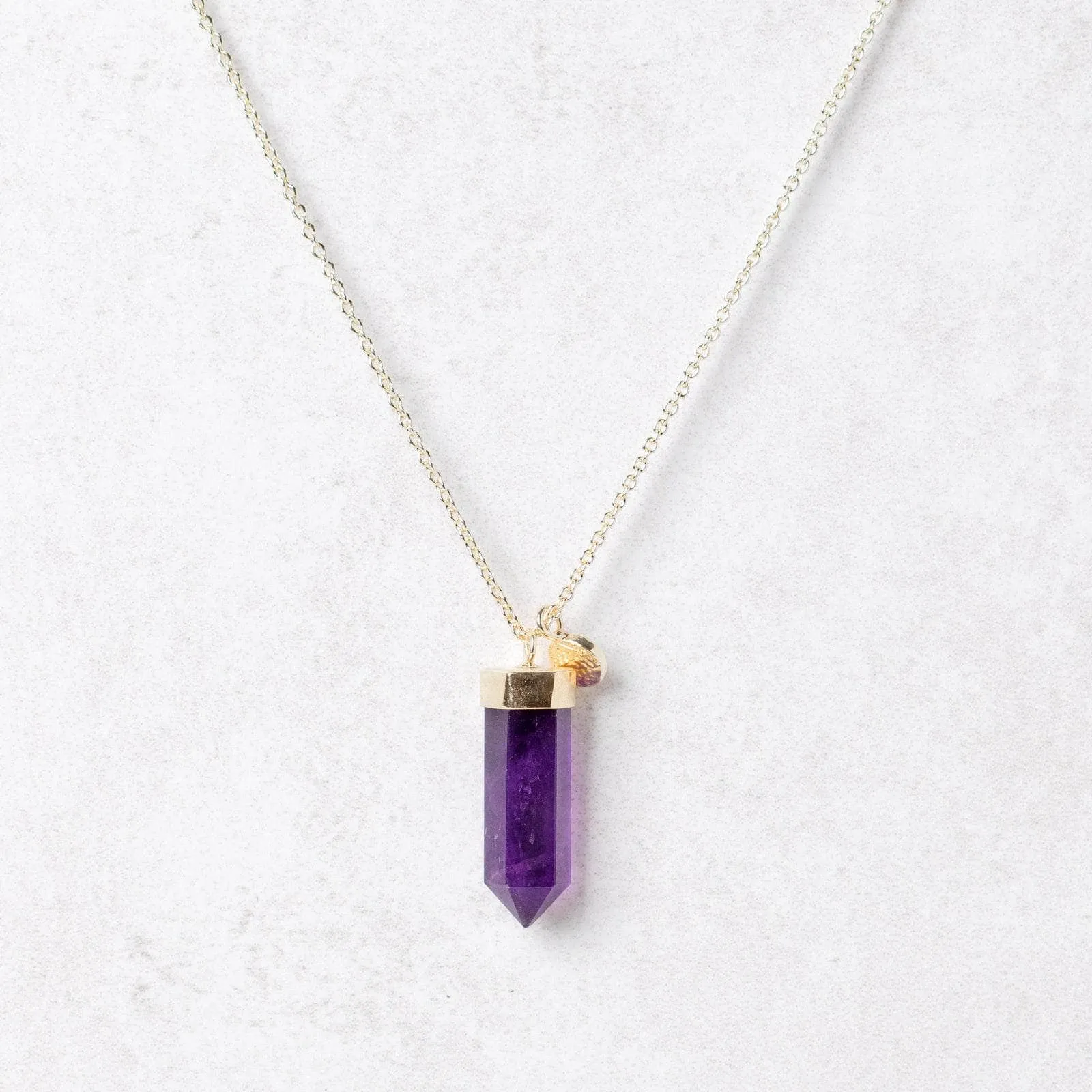 Amethyst Crystal Point Necklace by Tiny Rituals