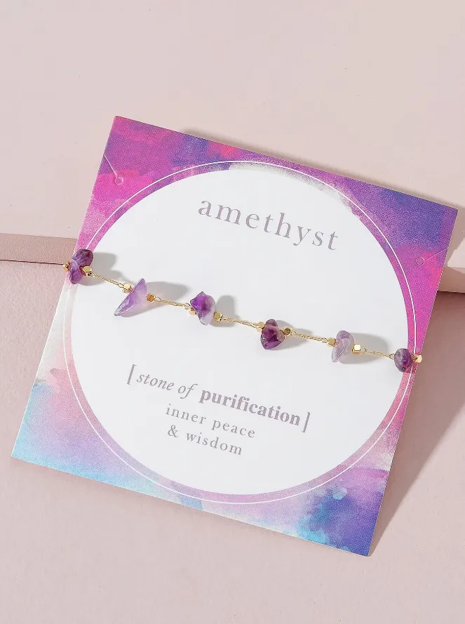 Amethyst Crystal Stone Bracelet