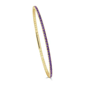 Amethyst Flexible Bangle Bracelet