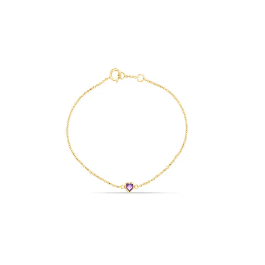 Amethyst Heart Bracelet