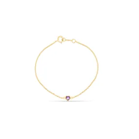 Amethyst Heart Bracelet