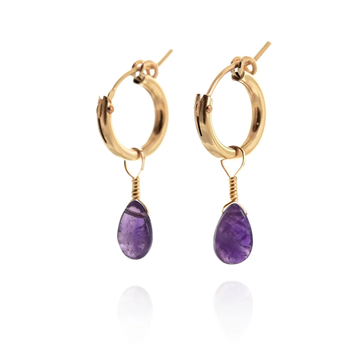 Amethyst Huggie Earrings