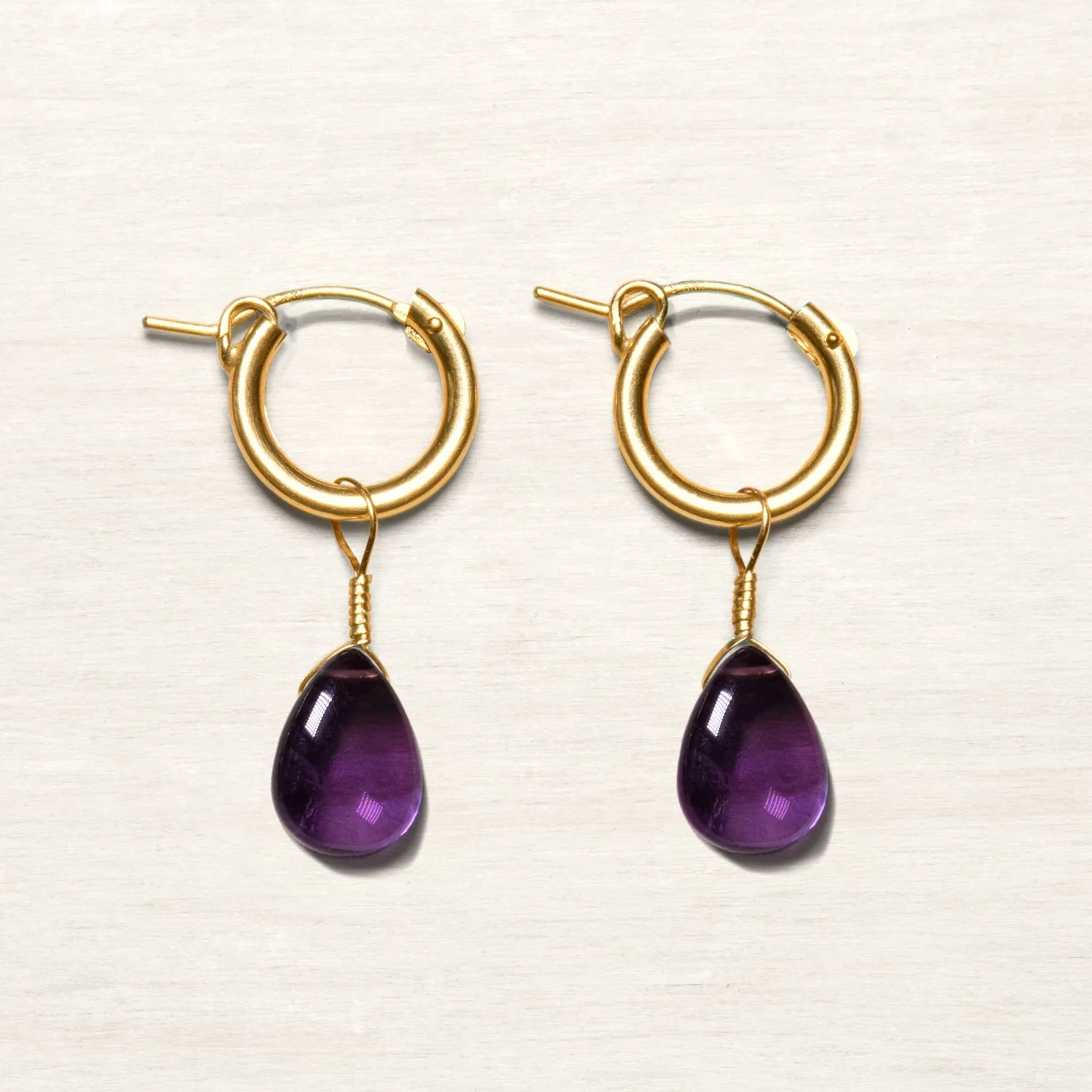 Amethyst Huggie Earrings