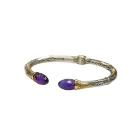Amethyst Mixed Metal Hinge Bracelet