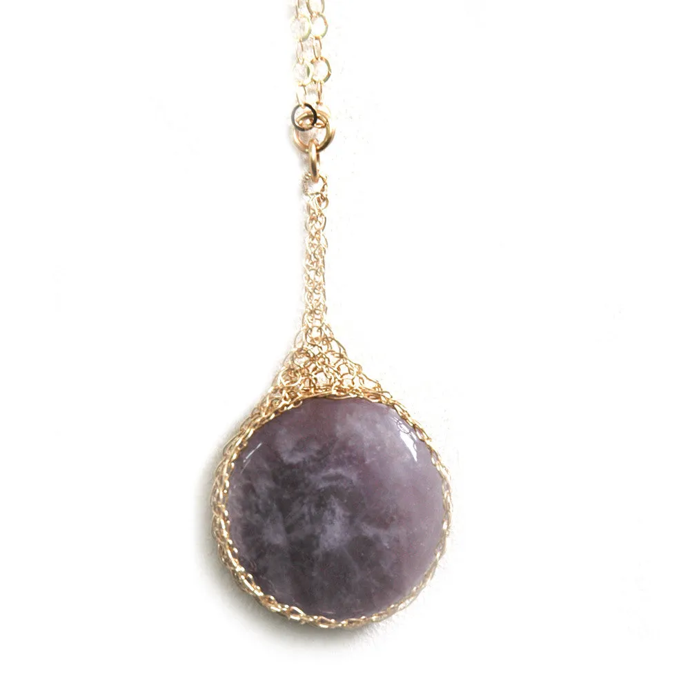 Amethyst necklace , pendant charm necklace