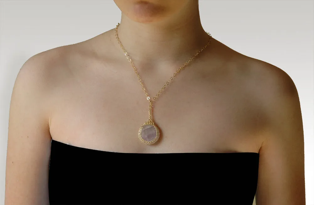 Amethyst necklace , pendant charm necklace