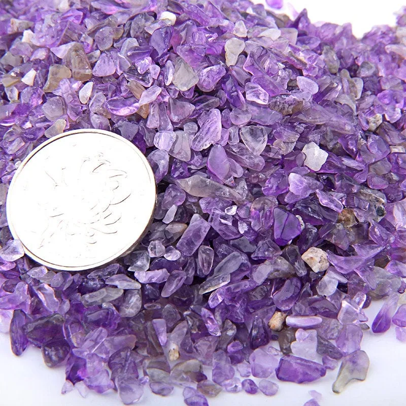 Amethyst Semi Tumbled Gemstone Mini Chips 3-5 mm, Amethyst Tumbled Chips, Amethyst Purple Tumbled Chips, Wholesale Bulk Lot, Natural Crushed