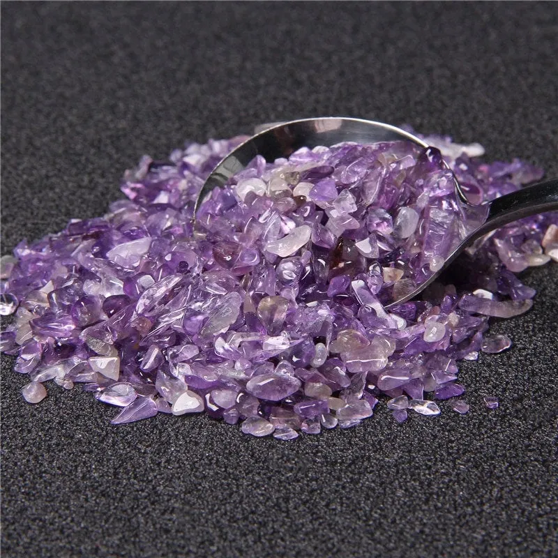Amethyst Semi Tumbled Gemstone Mini Chips 3-5 mm, Amethyst Tumbled Chips, Amethyst Purple Tumbled Chips, Wholesale Bulk Lot, Natural Crushed