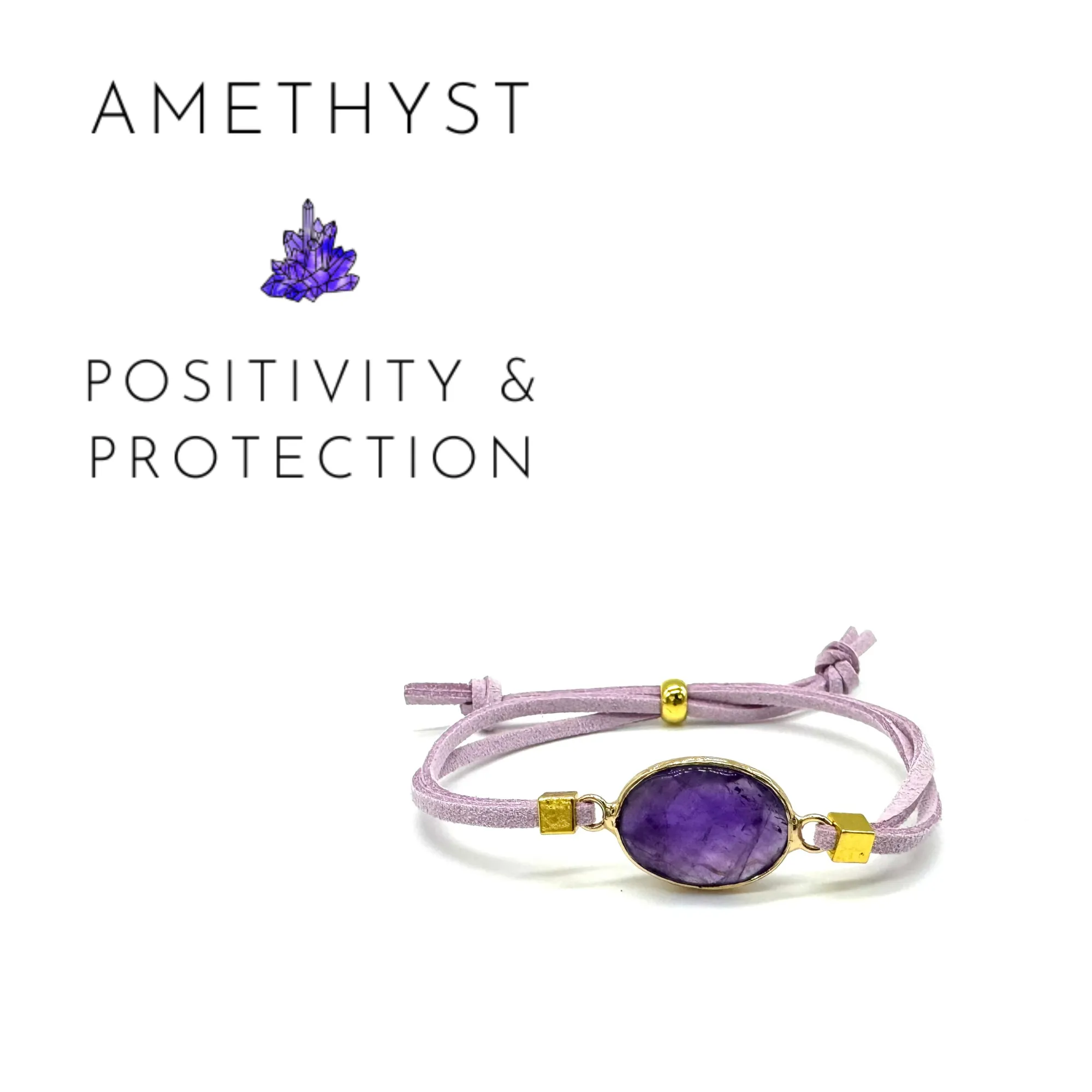 Amethyst Suede Crystal Diffuser Bracelet