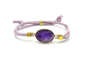 Amethyst Suede Crystal Diffuser Bracelet