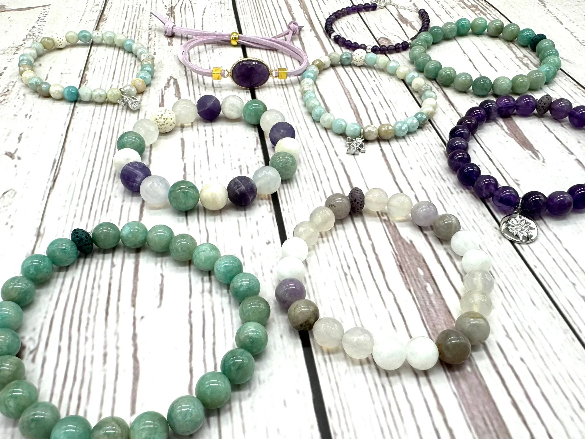 Amethyst Suede Crystal Diffuser Bracelet