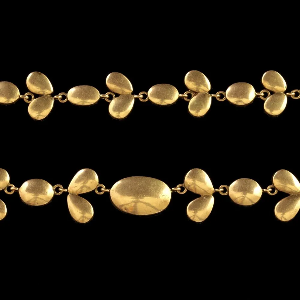 Antique Georgian 18Ct Gold Flat Cut Garnet Riviere Necklace Circa 1790
