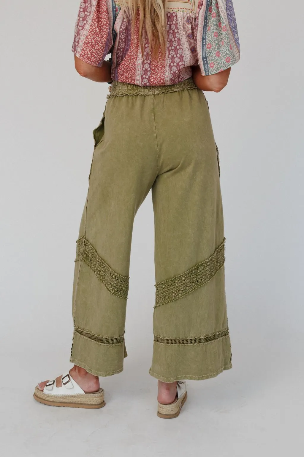 Any Day Wide Leg Pants - Green