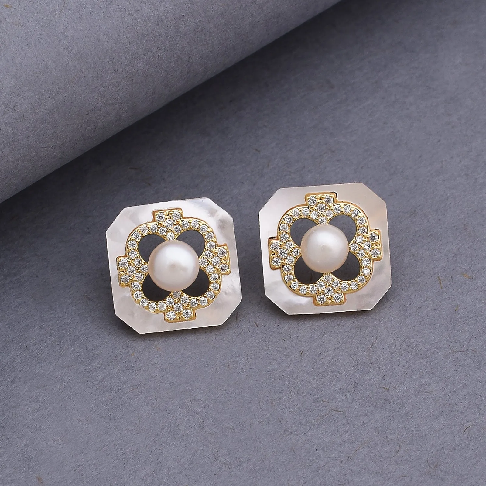 Aurelia Geometrical American Diamond Fashionable Stud Earrings