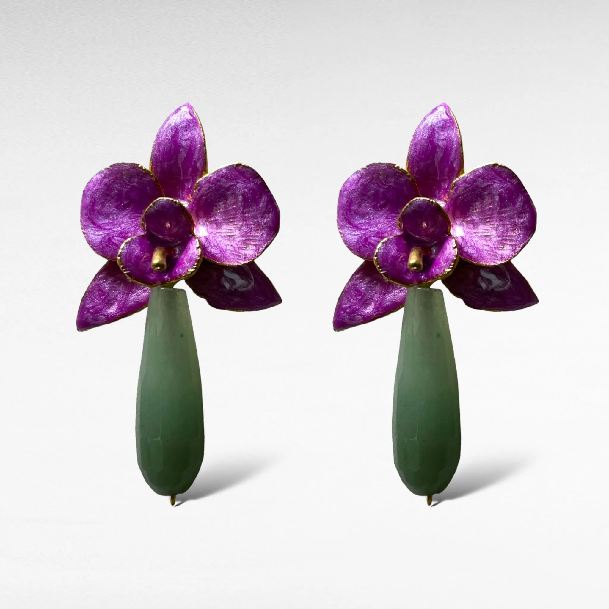 Aventurine Persian Floral Earrings
