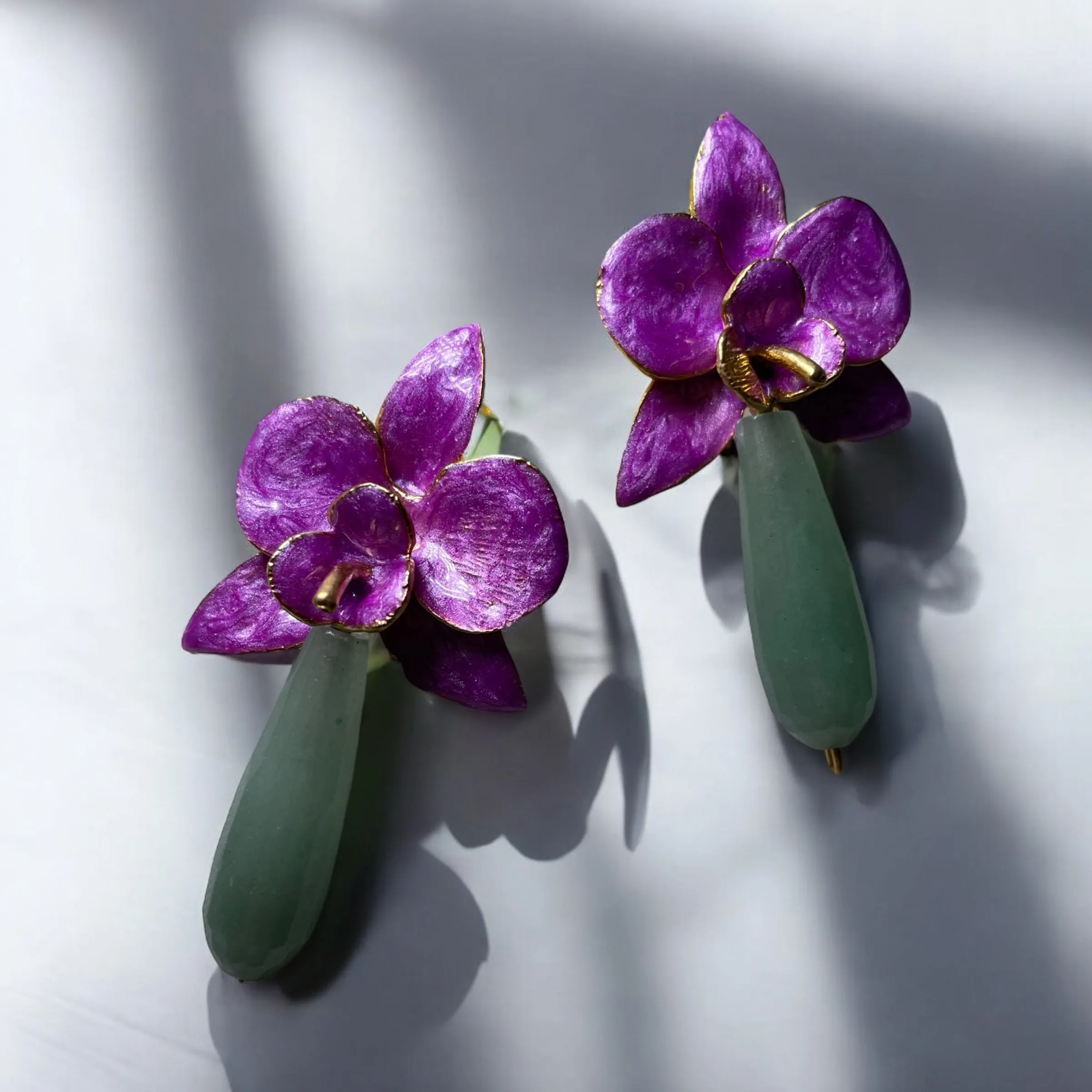 Aventurine Persian Floral Earrings