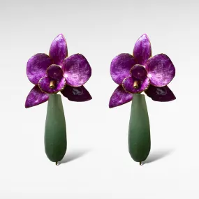 Aventurine Persian Floral Earrings
