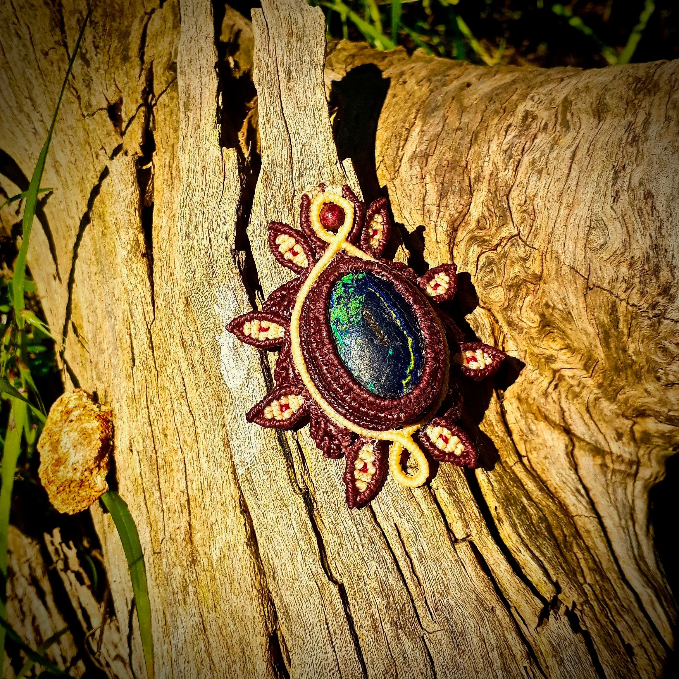 Azurite with malachite pendant