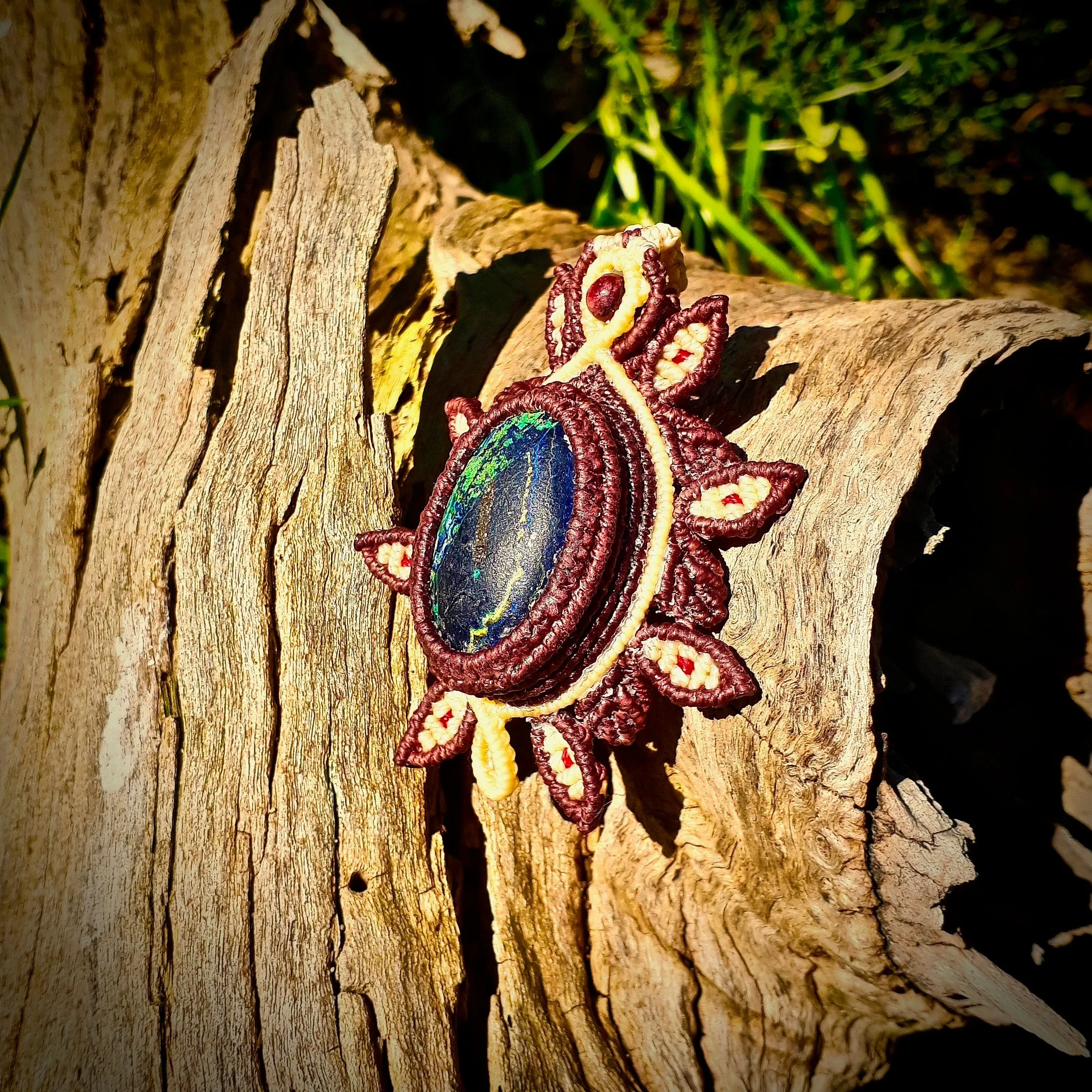 Azurite with malachite pendant
