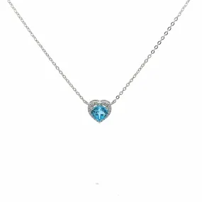 Baikalla™ Classic Heart Sterling Silver Natural Amethyst Citrine Topaz Necklace With CZ