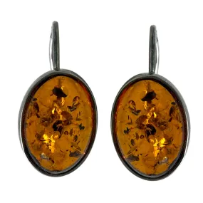 Baltic Amber & Sterling Silver Drop Earrings By Unbranded