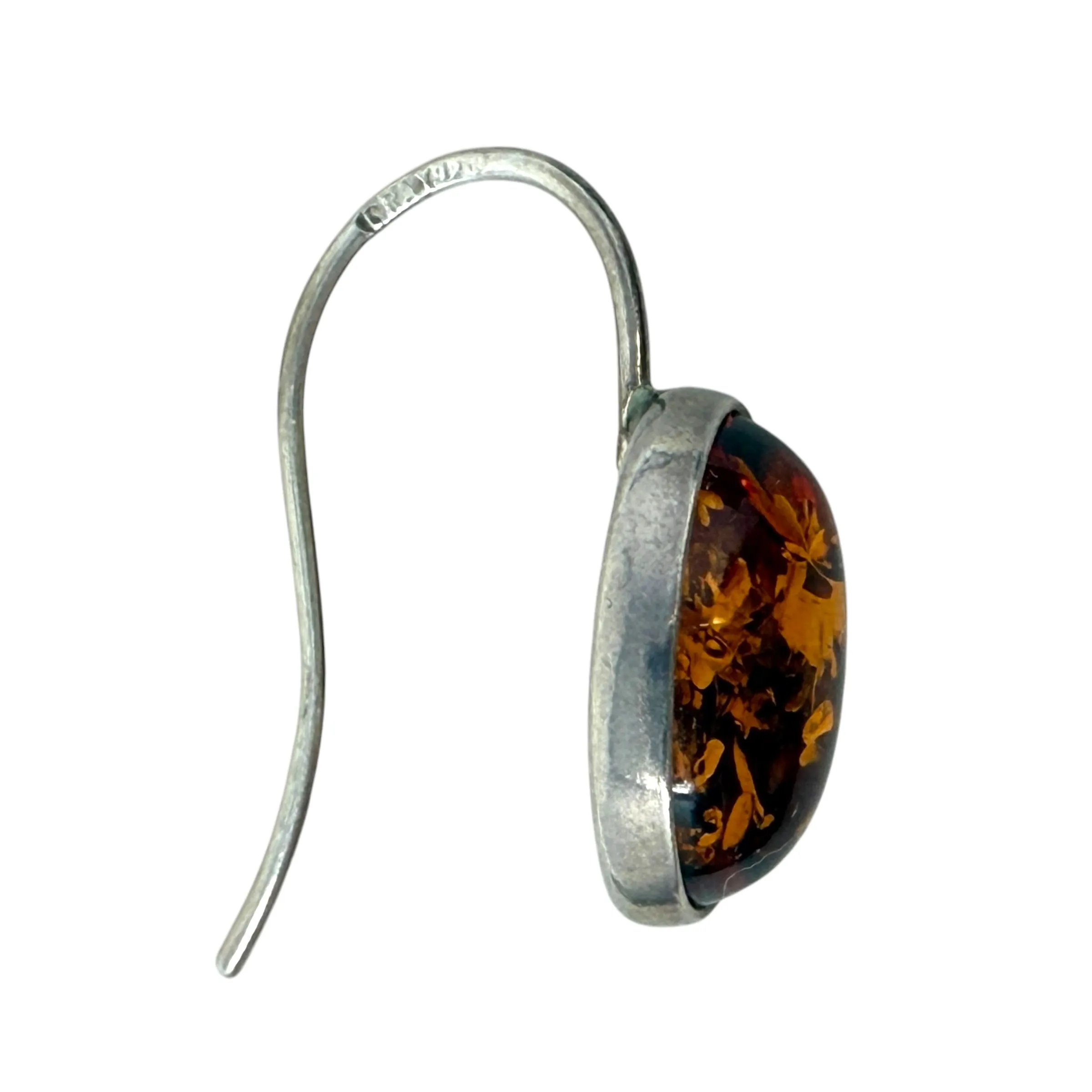 Baltic Amber & Sterling Silver Drop Earrings By Unbranded