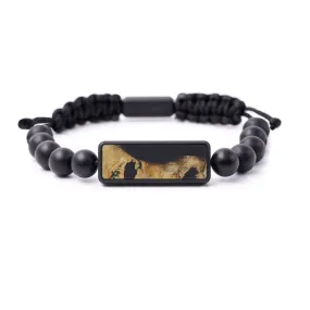 Bead Wood Resin Bracelet - Youwen (Pure Black, 577145)