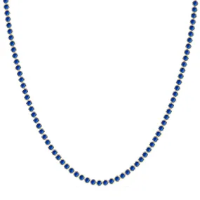 Bezel Set Lapis Tennis Necklace
