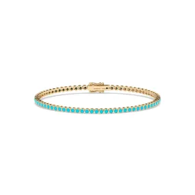 Bezel Set Turquoise Tennis Bracelet