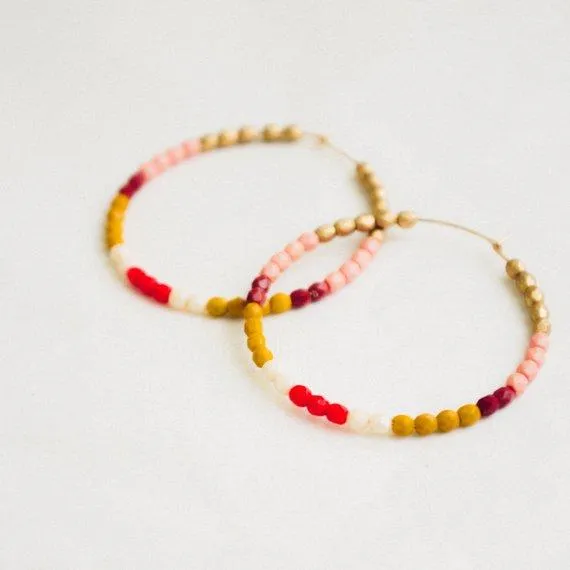 Big Chelsea Beaded Hoop