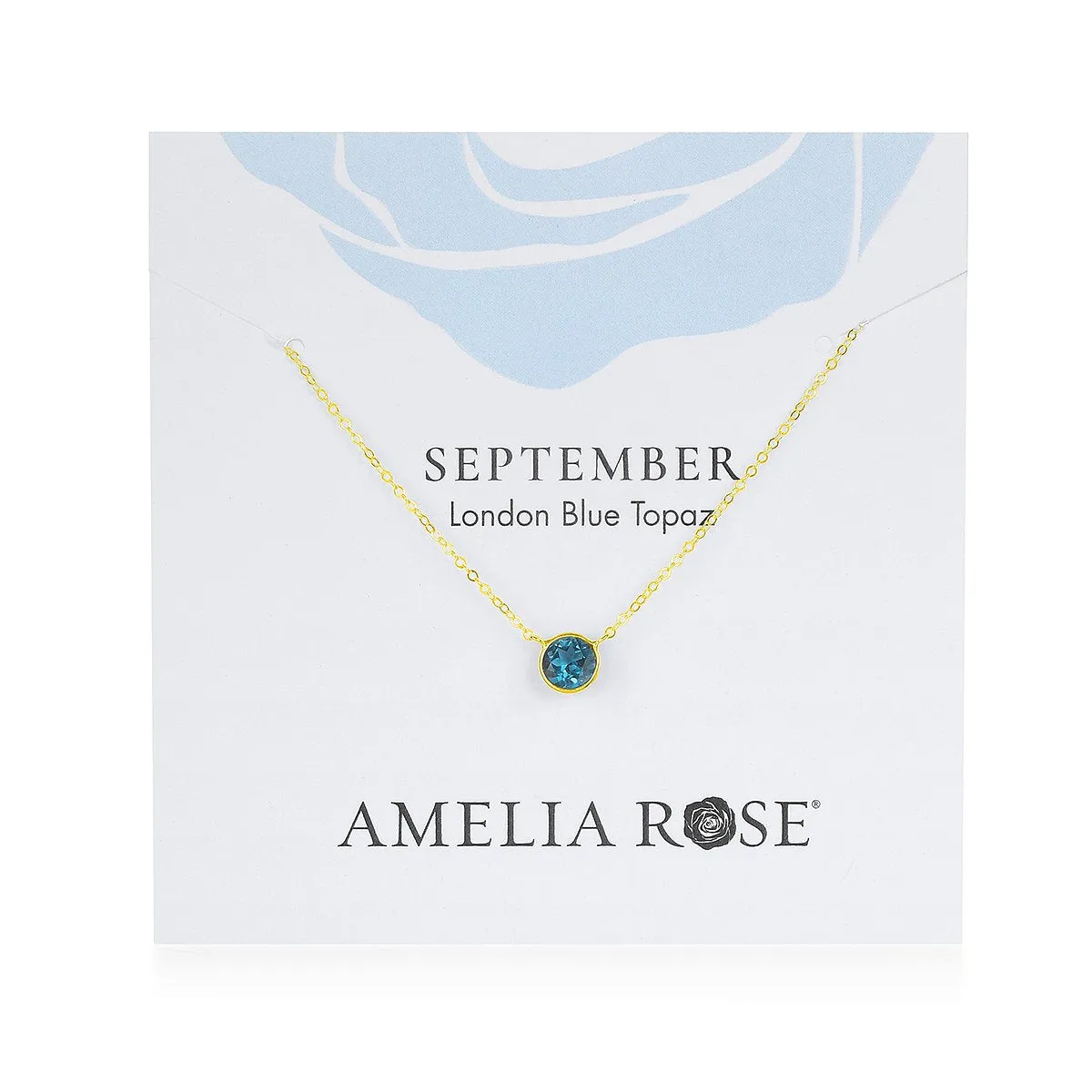 Birthstone Solitaire Necklace-September London Blue Topaz
