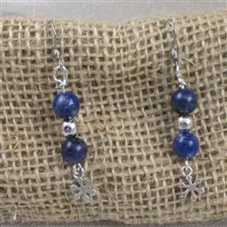 Blue Gemstone Drop Earrings
