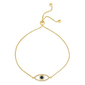 Blue Sapphire Evil Eye Bolo Bracelet