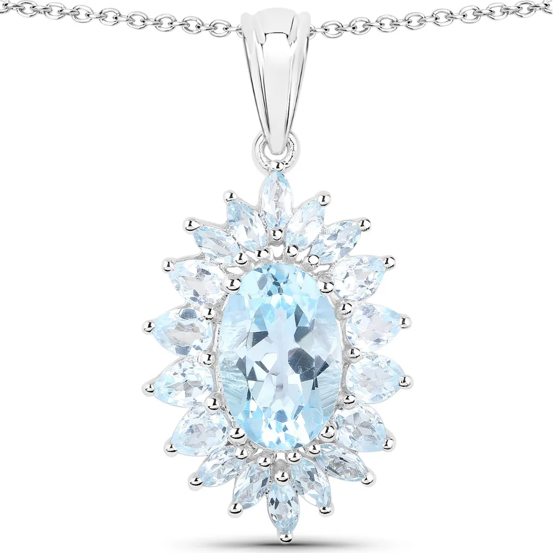 Blue Topaz Gemstone Jewelry Set