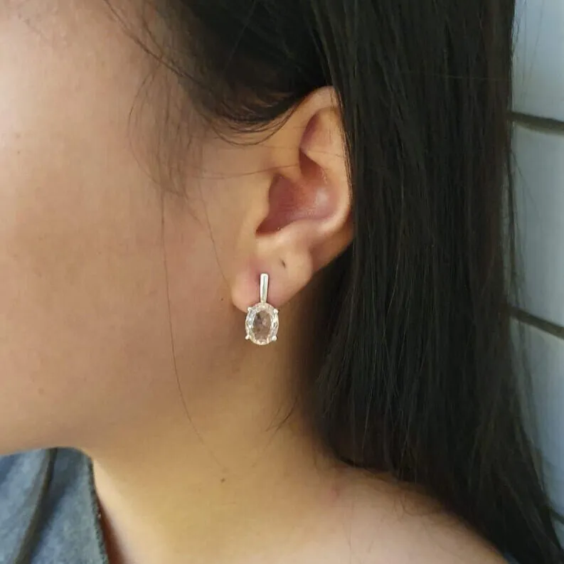 Blue Topaz Gold Earrings - Genuine Blue Topaz Earrings - December Birthstone Earrings